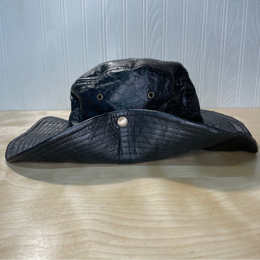 Genuine Leather Patchwork Soft Aussie Style Hat -… - image 6